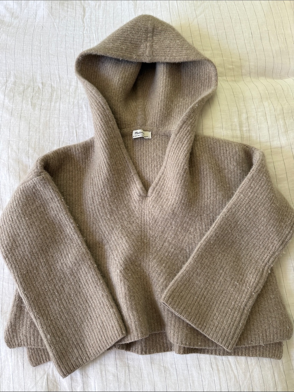Madewell Cashmere Hooded V-Neck Women's Sweater